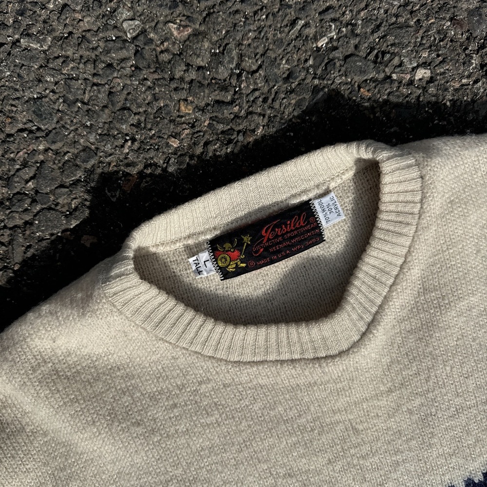 Vintage 80s Jersild Knit Sweater Mens Size Large VTG Tall USA Wool Acrylic - Picture 4 of 9